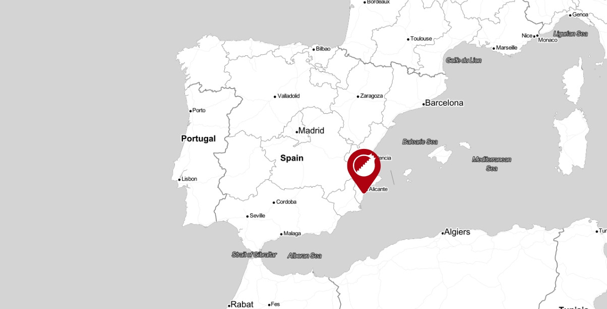 Mapa Granada mollar de elche. Reina de las granadas